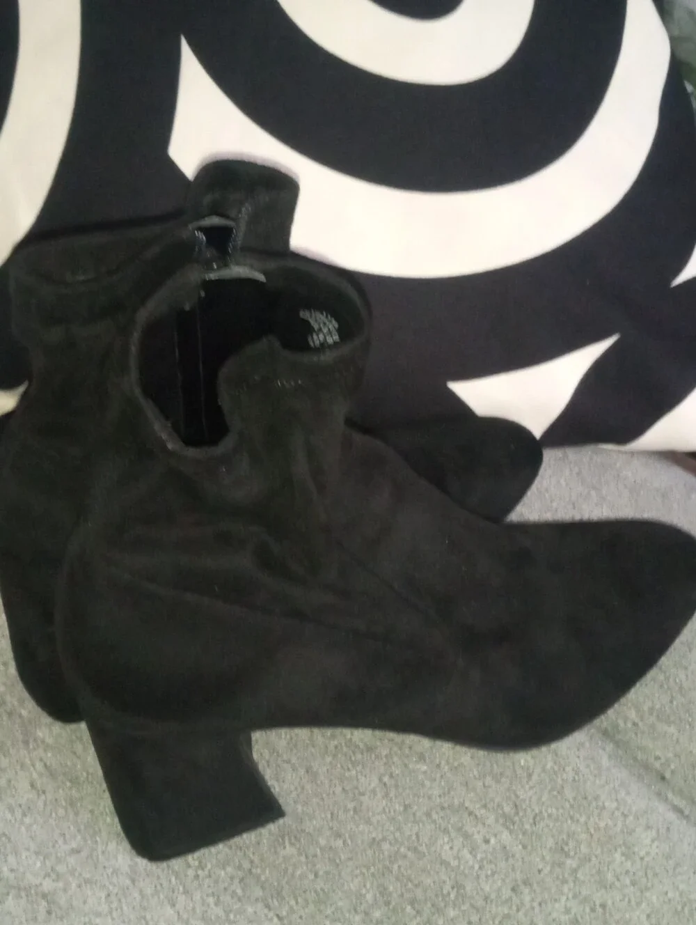 Black Suede Ankle Boots for Women